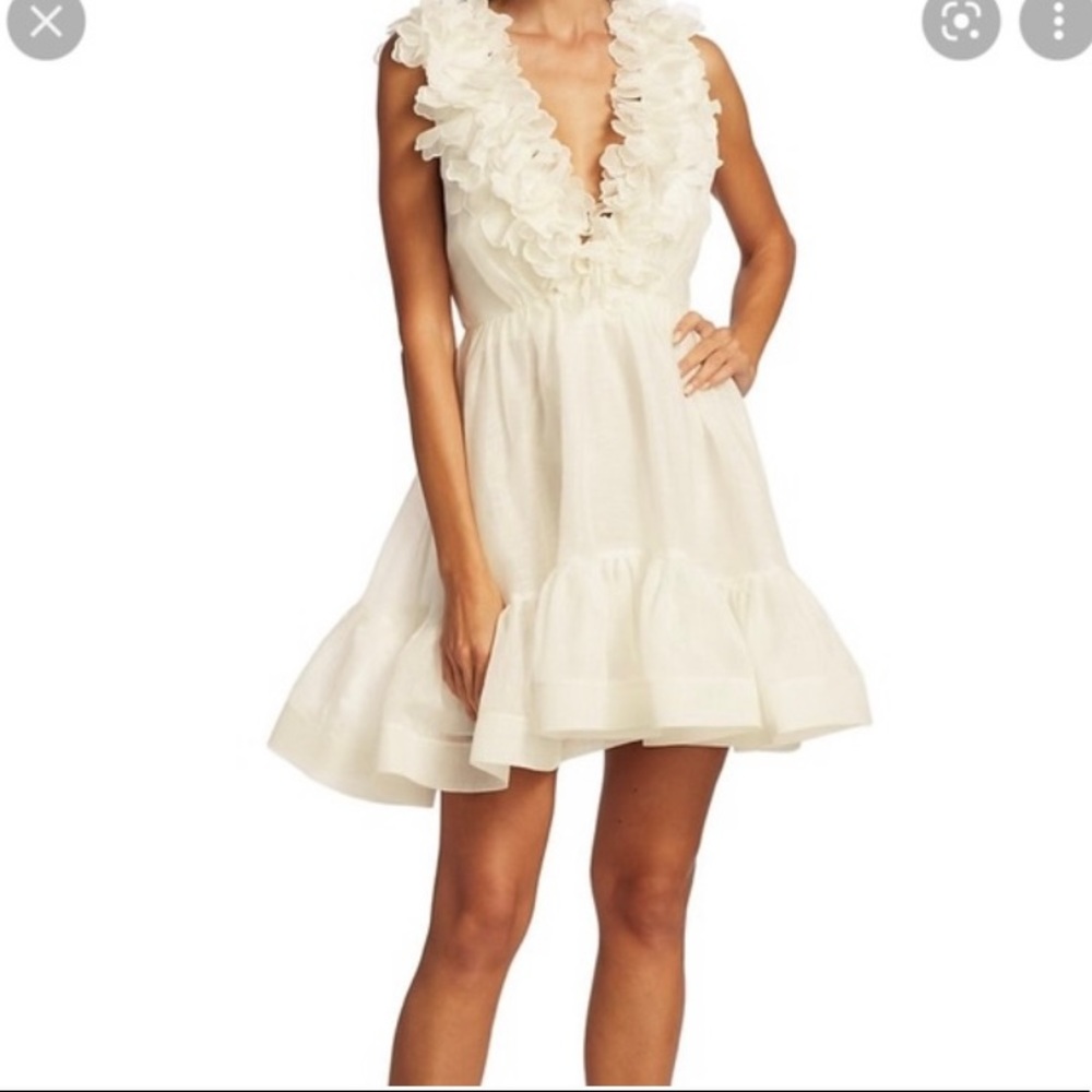 COPY - Zimmerman White Floral Detailed Dress, Size 1
